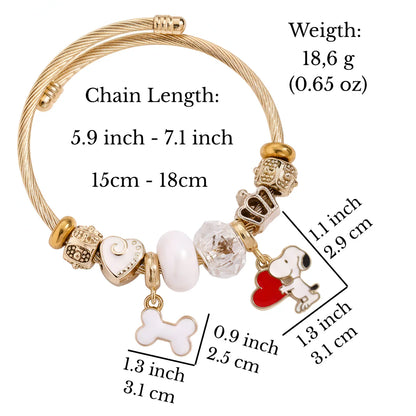 Snoopy Heartbeat Charm Bracelet